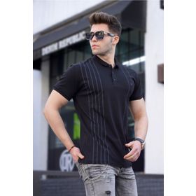 Madmext 5822 Siyah Polo Yaka Erkek T-Shirt
