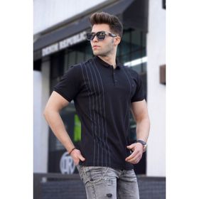 Madmext 5822 Siyah Polo Yaka Erkek T-Shirt
