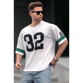 Madmext 5838 Beyaz Baskılı Oversize Erkek T-shirt