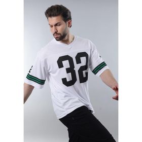 Madmext 5838 Beyaz Baskılı Oversize Erkek T-shirt
