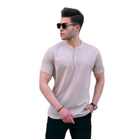 Madmext 5842 Haki Düğmeli Triko Erkek T-shirt