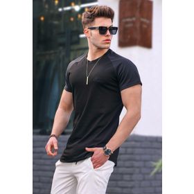 Madmext 5843 Erkek Bej Baskılı Basic T-shirt