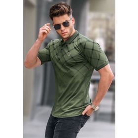Madmext 5867 Mint Yeşili Düğmeli Polo Yaka Erkek T-shirt