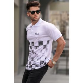 Madmext 5871Desenli Erkek Polo Yaka Tişört