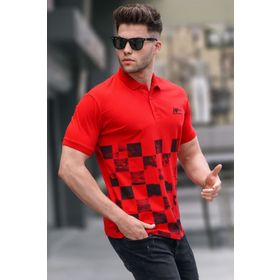 Madmext 5871Desenli Erkek Polo Yaka Tişört