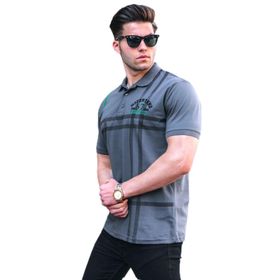Madmext 5872 Füme Desenli Polo Yaka Erkek T-shirt