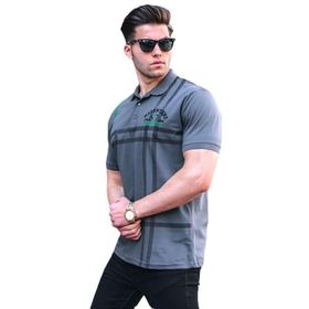 Madmext 5872 Füme Desenli Polo Yaka Erkek T-shirt