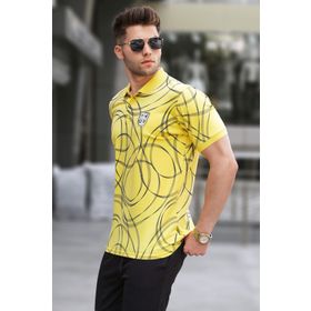 Madmext 5873 Desenli Polo Yaka Tişört