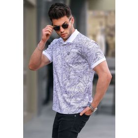 Madmext 5876 Desenli Polo Yaka Tişört