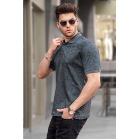 Madmext 5876 Desenli Polo Yaka Tişört