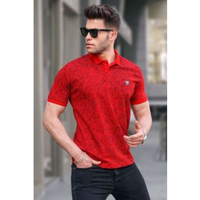 Madmext 5876 Desenli Polo Yaka Tişört
