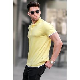 Madmext 5885 Erkek Sarı Basic Polo Yaka Tişört