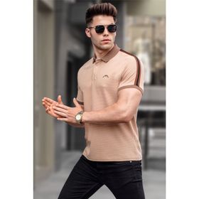Madmext 5888 Mint Yeşili Kol Şeritli Polo Yaka Erkek T-shirt