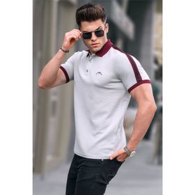 Madmext 5888 Mint Yeşili Kol Şeritli Polo Yaka Erkek T-shirt