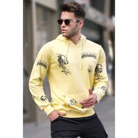 Madmext 5895 Sarı Baskılı Erkek Sweatshirt
