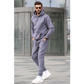 Madmext 5905 Füme Kapüşonlu Basic Erkek Eşofman Takımı
