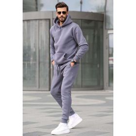 Madmext 5905 Füme Kapüşonlu Basic Erkek Eşofman Takımı