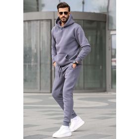 Madmext 5905 Füme Kapüşonlu Basic Erkek Eşofman Takımı
