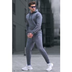 Madmext 5905 Füme Kapüşonlu Basic Erkek Eşofman Takımı