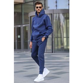 Madmext 5905 Lacivert Kapüşonlu Basic Eşofman Takımı