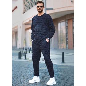 Madmext 5907 Siyah Kapitone Desenli Erkek Eşofman Takımı