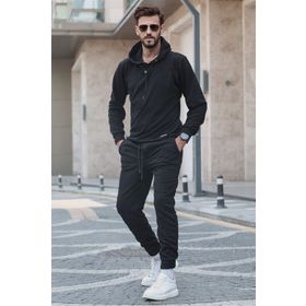 Madmext 5908 Siyah Kapüşonlu Basic Eşofman Takımı