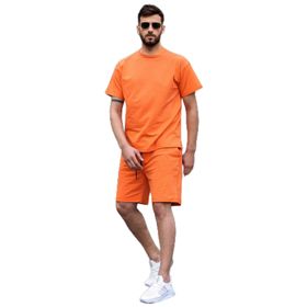Madmext 5920 Turuncu Basic Erkek Şort Takımı