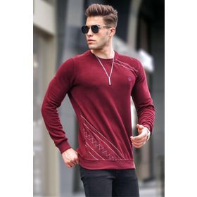 Madmext 5965 Bordo Bisiklet Yaka Erkek Kazak