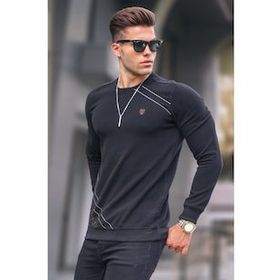 Madmext 5965 Erkek Siyah Basic Bisiklet Yaka Triko Kazak