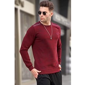 Madmext 5968 Bordo Bisiklet Yaka Erkek Kazak