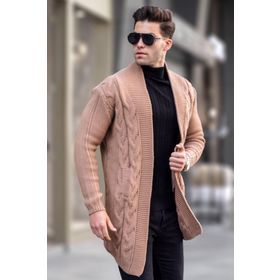 Madmext 5996 Camel Basic Örgü Erkek Hırka