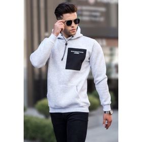 Madmext 6004 Karmelanj Erkek Baskılı Kapşonlu Sweatshirt