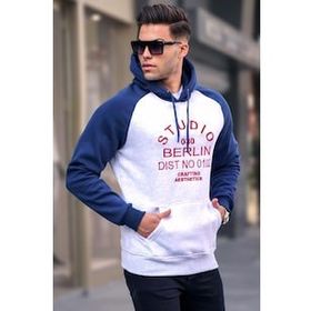 Madmext 6011 Karmelanj Erkek Nakışlı Kapüşonlu Sweatshirt