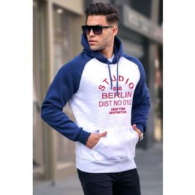 Madmext 6011 Karmelanj Erkek Nakışlı Kapüşonlu Sweatshirt