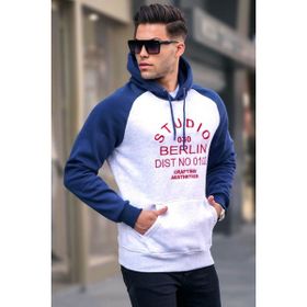 Madmext 6011 Karmelanj Erkek Nakışlı Kapüşonlu Sweatshirt
