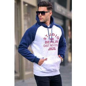 Madmext 6011 Karmelanj Erkek Nakışlı Kapüşonlu Sweatshirt