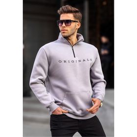 Madmext 6028 Gri Erkek Sweatshirt