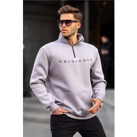Madmext 6028 Gri Erkek Sweatshirt
