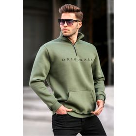 Madmext 6028 Haki Erkek Sweatshirt