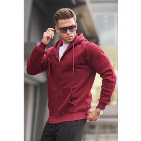 Madmext 6033 Bordo Kapüşonlu Regular Fit Erkek Sweatshirt
