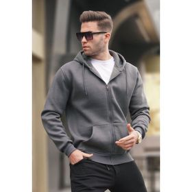 Madmext 6033 Füme Kapüşonlu Regular Fit Erkek Sweatshirt