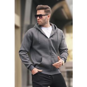 Madmext 6033 Füme Kapüşonlu Regular Fit Erkek Sweatshirt