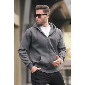 Madmext 6033 Füme Kapüşonlu Regular Fit Erkek Sweatshirt