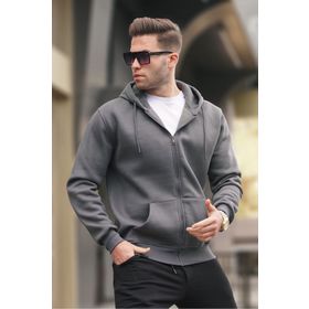 Madmext 6033 Füme Kapüşonlu Regular Fit Erkek Sweatshirt