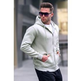 Madmext 6033 Mint Yeşili Kapüşonlu Regular Fit Erkek Sweatshirt