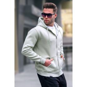 Madmext 6033 Mint Yeşili Kapüşonlu Regular Fit Erkek Sweatshirt