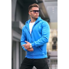 Madmext 6033 Saks Kapüşonlu Regular Fit Erkek Sweatshirt