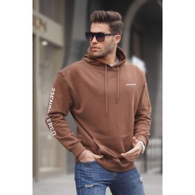 Madmext 6038 Kahverengi Kapüşonlu Erkek Sweatshirt