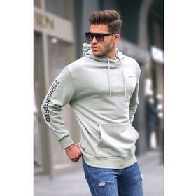 Madmext 6038 Kapüşonlu Mint Yeşili Erkek Sweatshirt