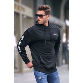 Madmext 6038 Kapüşonlu Siyah Erkek Sweatshirt